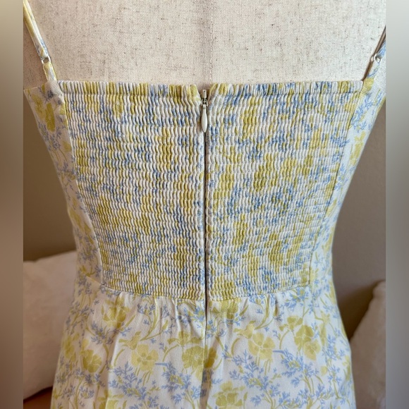 Sunday Best Aritzia Mini Dress Yellow Ditzy Floral Women’s S Milkmaid Coquette - Picture 7 of 13